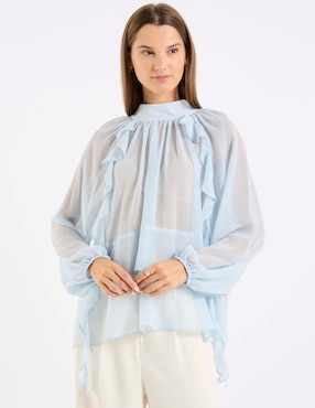 Blusa Kur.Kuma manga larga para mujer