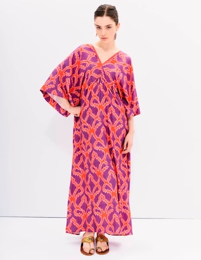 Vestido largo casual Rapsodia Ves Rose Blur para mujer