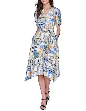 Vestido midi casual Karl Lagerfeld Paris para mujer