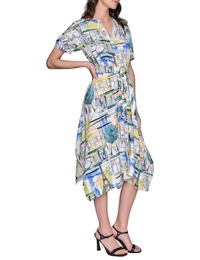 Vestido midi casual Karl Lagerfeld Paris para mujer