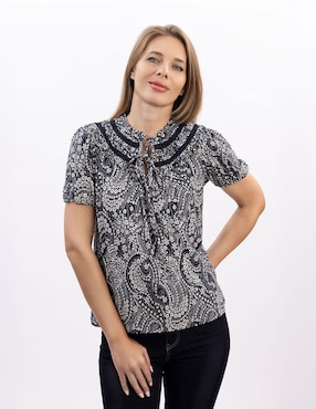 Blusa Nautica manga corta para mujer