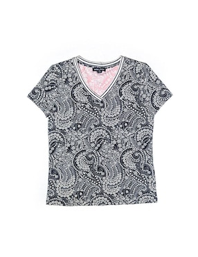 Playera manga corta Nautica cuello V para mujer