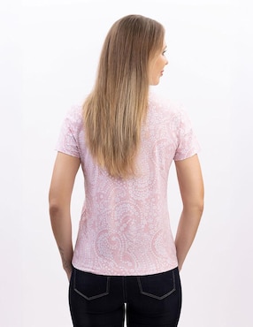 Playera manga corta Nautica cuello V para mujer