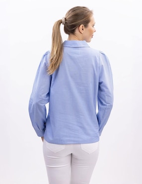 Camisa Nautica de algodón manga larga para mujer