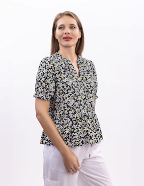 Blusa Nautica manga al codo para mujer