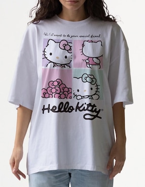 Playera manga corta sanrio cuello redondo para mujer
