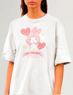 Playera manga corta Sanrio cuello redondo para mujer