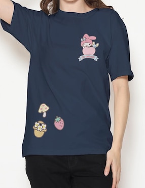 Playera manga corta Sanrio cuello redondo para mujer