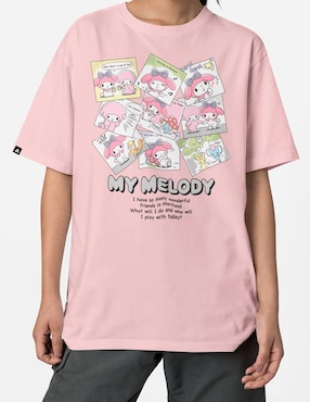Playera manga corta Sanrio cuello redondo para mujer