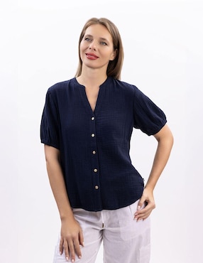 Blusa Nautica manga al codo para mujer