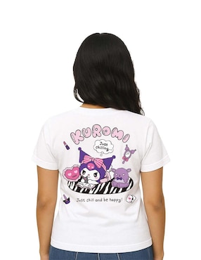 Playera manga corta Sanrio cuello redondo para mujer