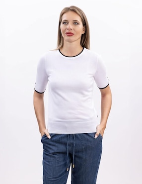 Blusa Nautica manga corta para mujer