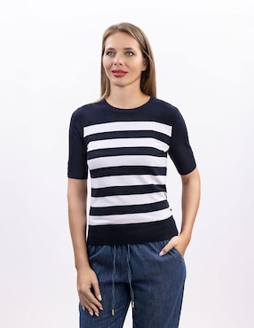 Blusa Nautica manga corta para mujer