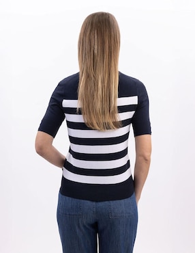Blusa Nautica manga corta para mujer