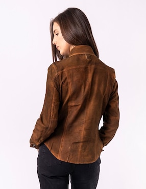 Camisa Pelle Royale de piel manga larga para mujer