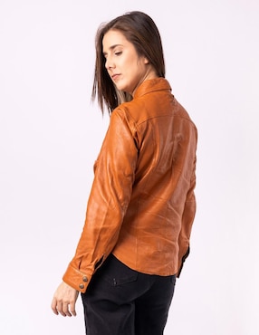 Camisa Pelle Royale de piel manga larga para mujer