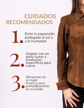Camisa Pelle Royale de piel manga larga para mujer