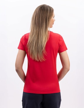 Playera manga corta Nautica S25 cuello V para mujer
