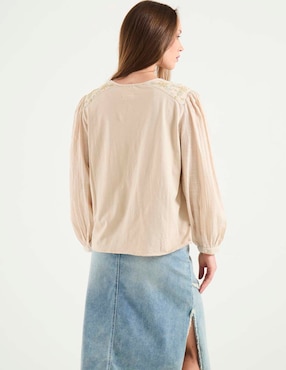 Blusa Indi & Cold manga larga para mujer
