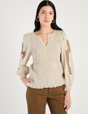 Camisa Indi & Cold de algodón manga larga para mujer