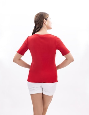 Playera manga al codo Nautica S25 cuello redondo para mujer