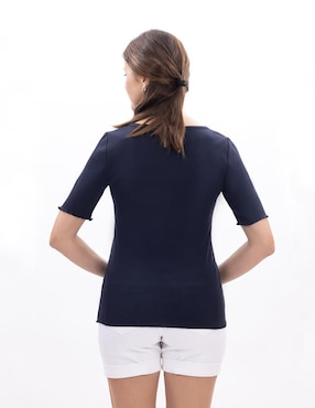 Playera manga al codo Nautica S25 cuello redondo para mujer