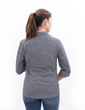 Camisa Nautica de algodón manga larga para mujer