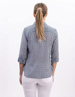 Camisa Nautica de algodón manga larga para mujer