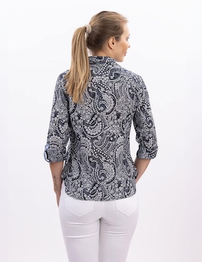 Camisa Nautica de algodón manga larga para mujer