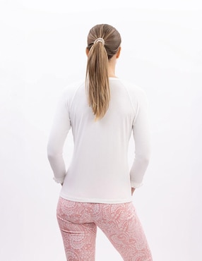 Playera manga 3/4 Nautica cuello ojal para mujer