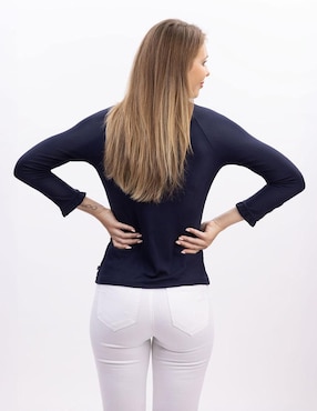 Playera manga 3/4 Nautica cuello redondo para mujer