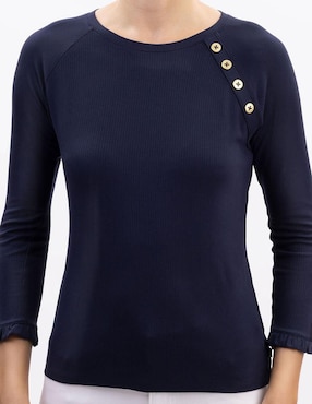 Playera manga 3/4 Nautica cuello redondo para mujer