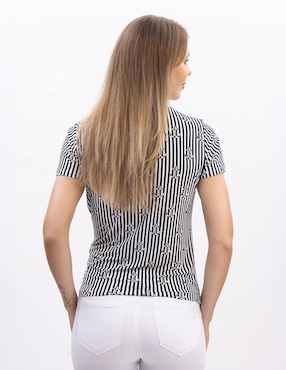 Blusa envolvente Nautica manga corta para mujer