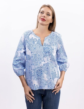 Blusa Nautica manga 3/4 para mujer