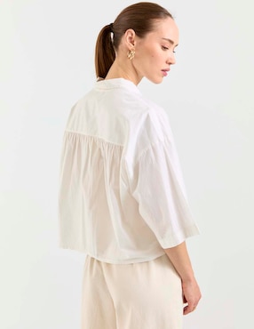 Camisa Indi & Cold de algodón manga al codo para mujer