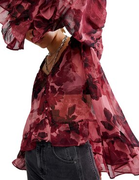 Blusa Free People manga larga para mujer