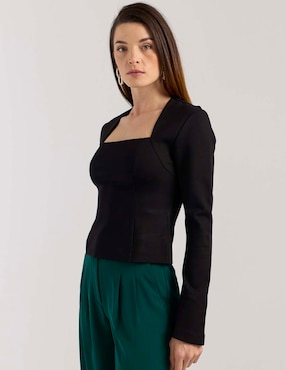 Blusa French Connection manga larga para mujer