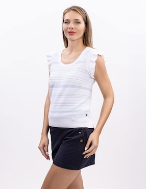 Blusa Nautica sin manga para mujer