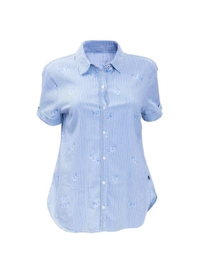 Camisa Nautica de algodón manga corta para mujer
