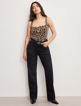 Jeans petite bota Good American corte cintura para mujer