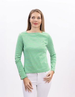 Blusa Nautica manga larga para mujer