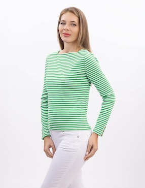 Blusa Nautica manga larga para mujer