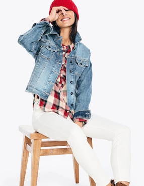 Camisa Nautica de algodón manga larga para mujer