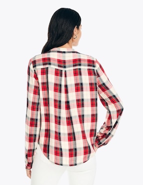 Camisa Nautica de algodón manga larga para mujer
