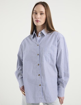 Camisa Sanctuary de algodón manga larga para mujer