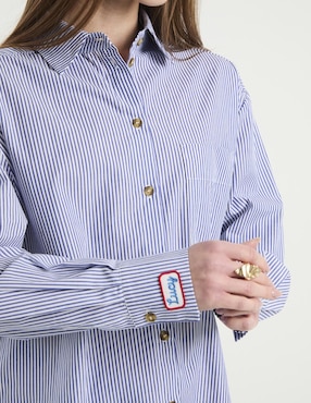 Camisa Sanctuary de algodón manga larga para mujer