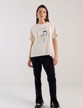 Playera manga larga Sanctuary cuello redondo para mujer