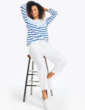 Playera manga larga Nautica cuello redondo para mujer