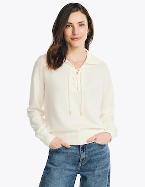 Suéter Nautica cuello camisero para mujer