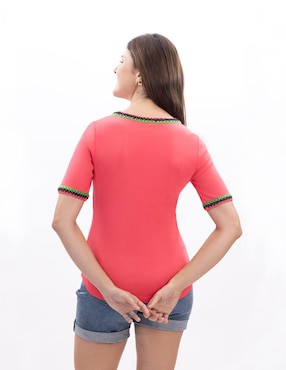 Playera manga corta Nautica cuello redondo para mujer